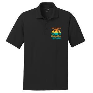 Retired Sitter Uniform Tropical Island Retiret Gift PosiCharge RacerMesh Polo