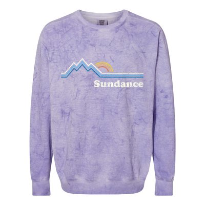 Retro Sundance Utah Ut Vintage Sunrise Mountains Colorblast Crewneck Sweatshirt