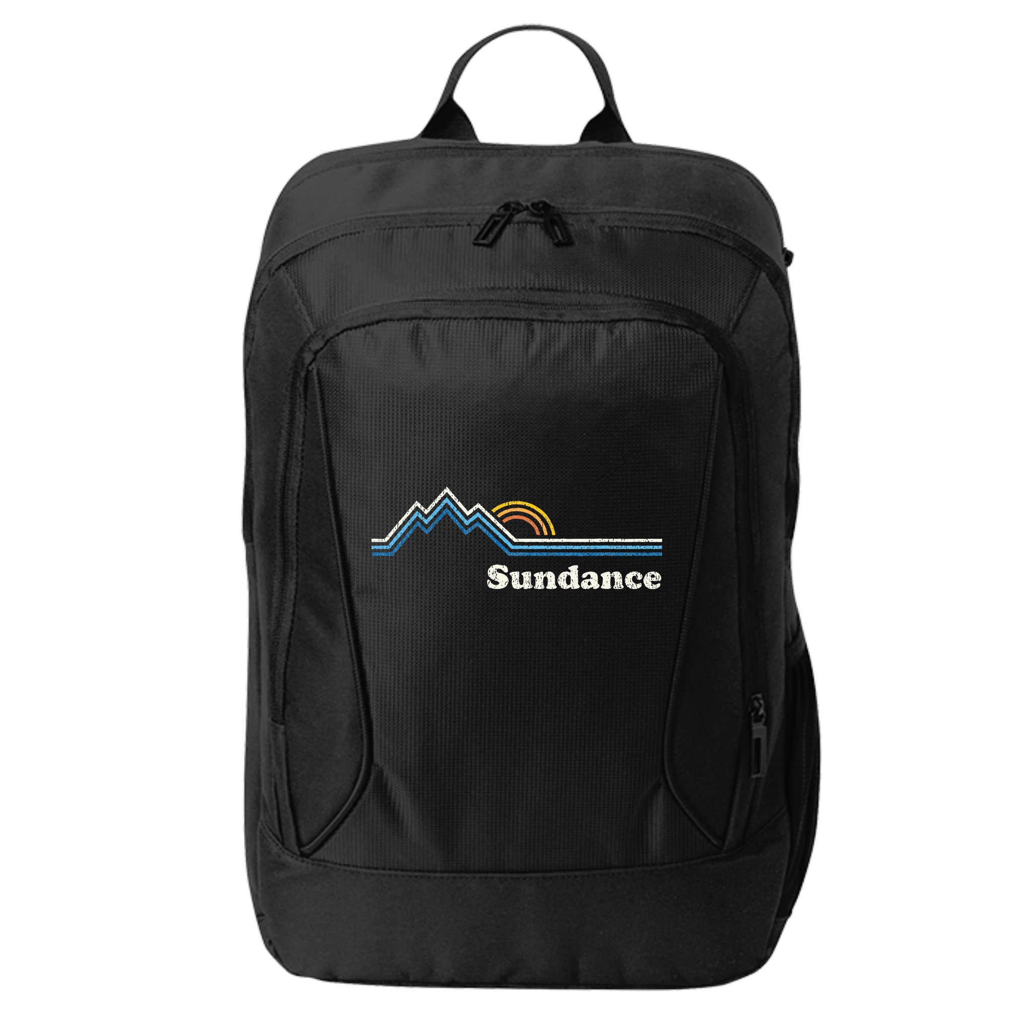 Retro Sundance Utah Ut Vintage Sunrise Mountains City Backpack