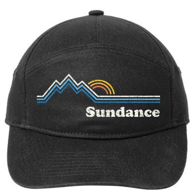 Retro Sundance Utah Ut Vintage Sunrise Mountains 7-Panel Snapback Hat