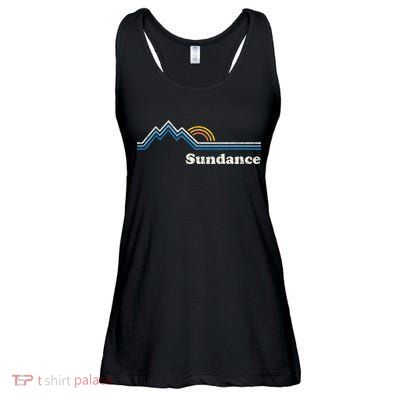Retro Sundance Utah Ut Vintage Sunrise Mountains Ladies Essential Flowy Tank