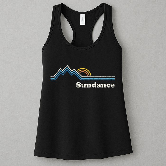 Retro Sundance Utah Ut Vintage Sunrise Mountains Womens Tank Top