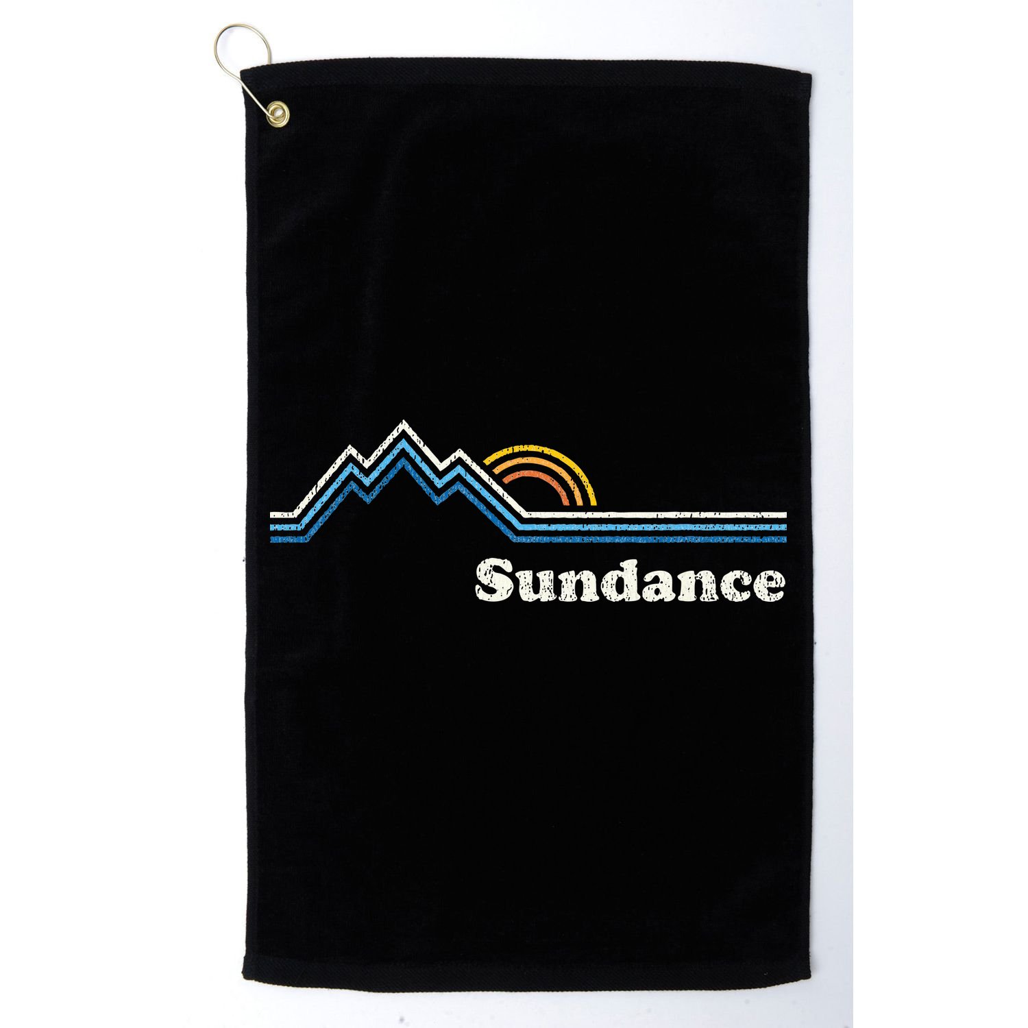Retro Sundance Utah Ut Vintage Sunrise Mountains Golf Towel