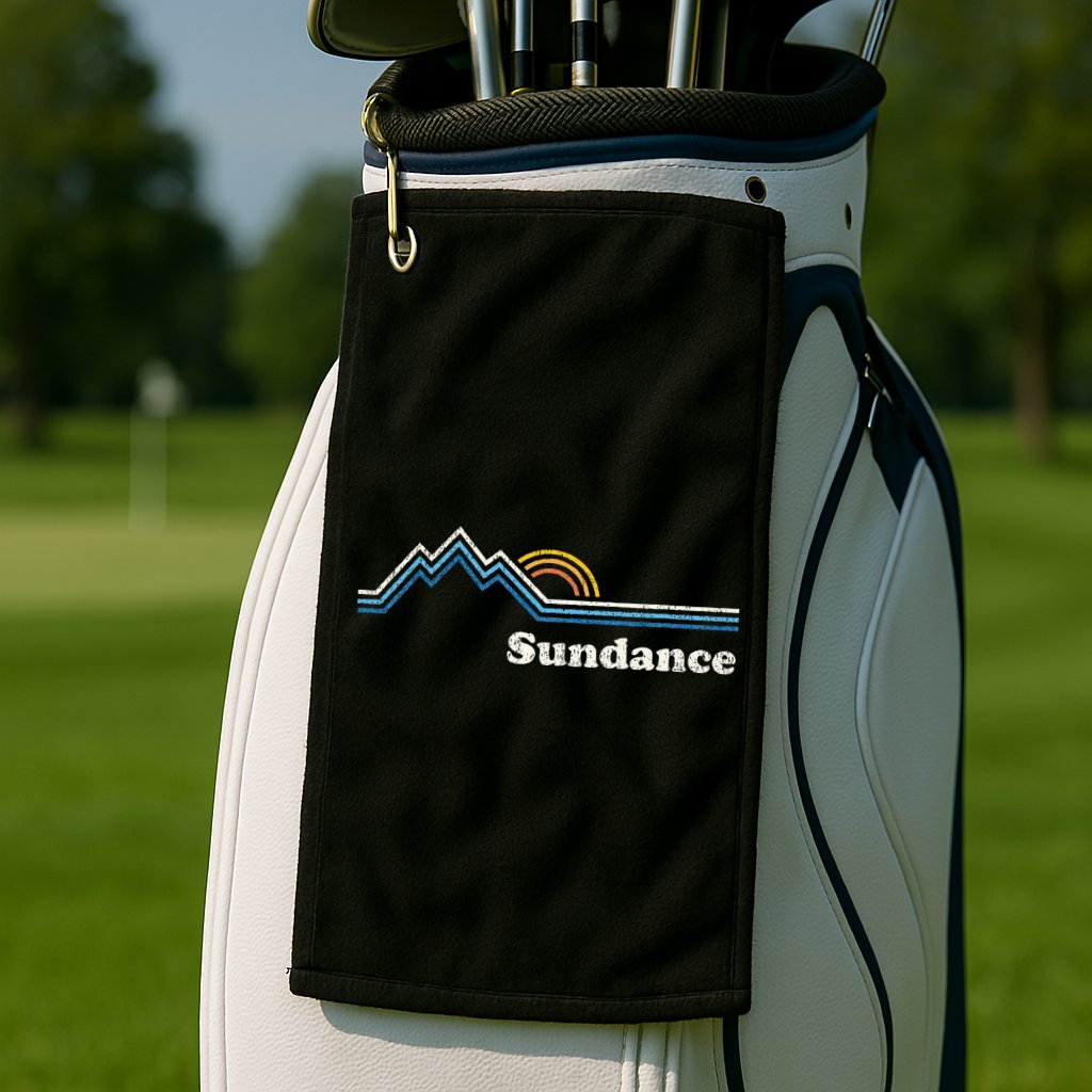 Retro Sundance Utah Ut Vintage Sunrise Mountains Golf Towel