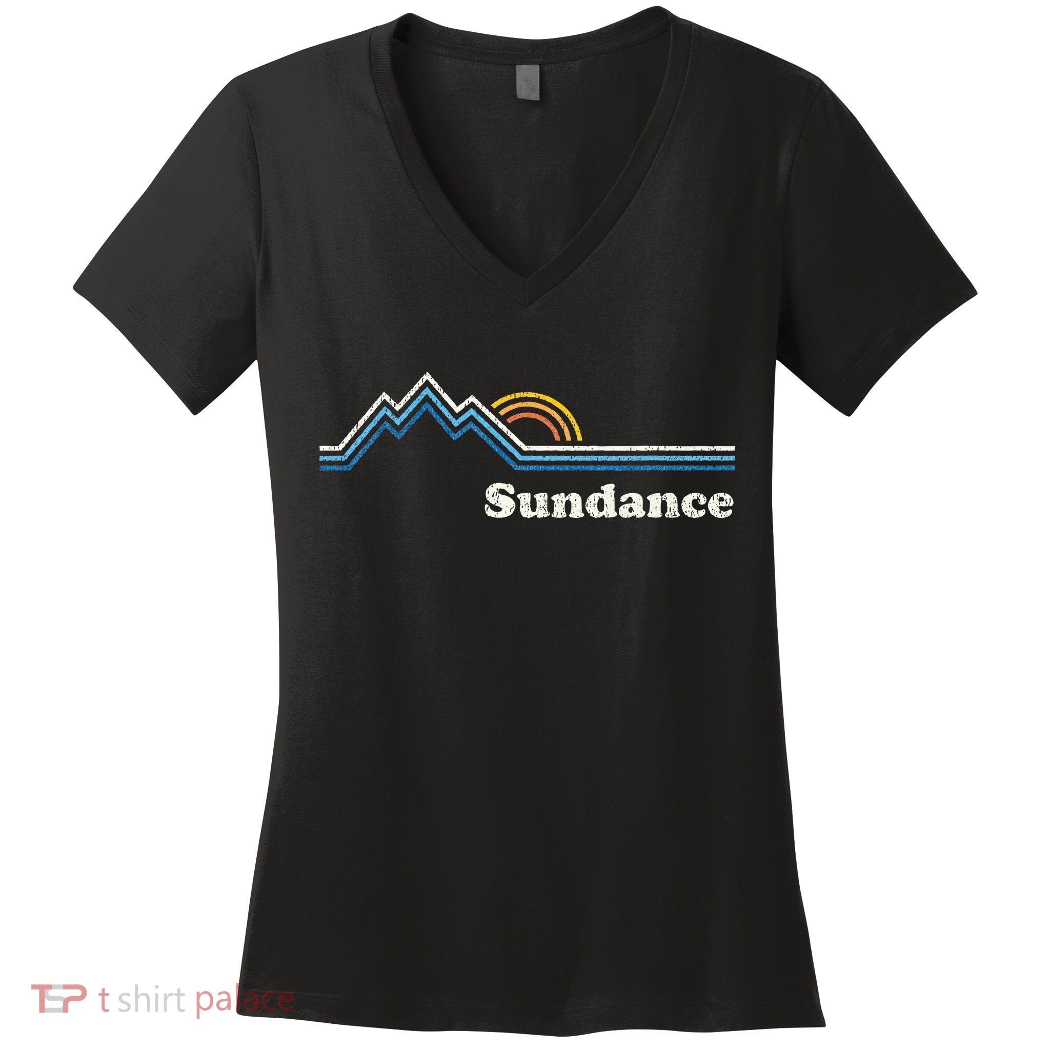 Retro Sundance Utah Ut Vintage Sunrise Mountains Women's V-Neck T-Shirt