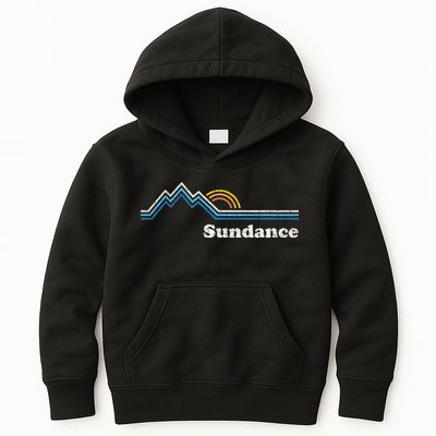 Retro Sundance Utah Ut Vintage Sunrise Mountains Kids Hoodie
