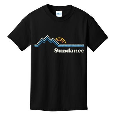 Retro Sundance Utah Ut Vintage Sunrise Mountains Kids T-Shirt