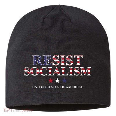 Resist Socialism United States Of America Anti Socialism Sustainable Beanie