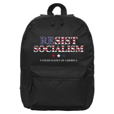 Resist Socialism United States Of America Anti Socialism 16 in Basic Backpack