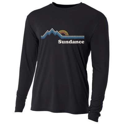 Retro Sundance Utah Ut Vintage Sunrise Mountains Cooling Performance Long Sleeve Crew
