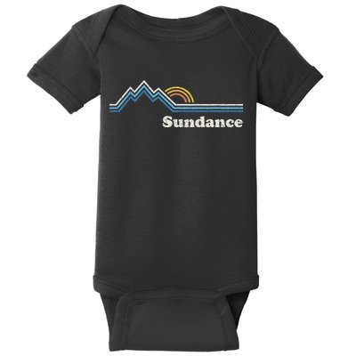 Retro Sundance Utah Ut Vintage Sunrise Mountains Baby Bodysuit
