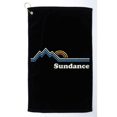 Retro Sundance Utah Ut Vintage Sunrise Mountains Golf Towel