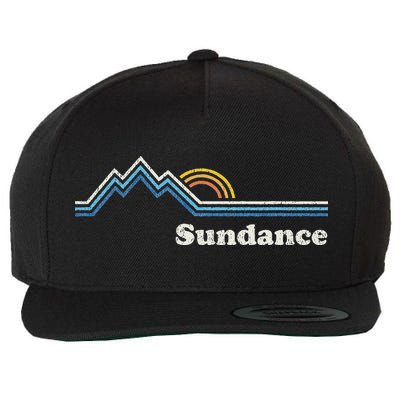 Retro Sundance Utah Ut Vintage Sunrise Mountains Wool Snapback Cap