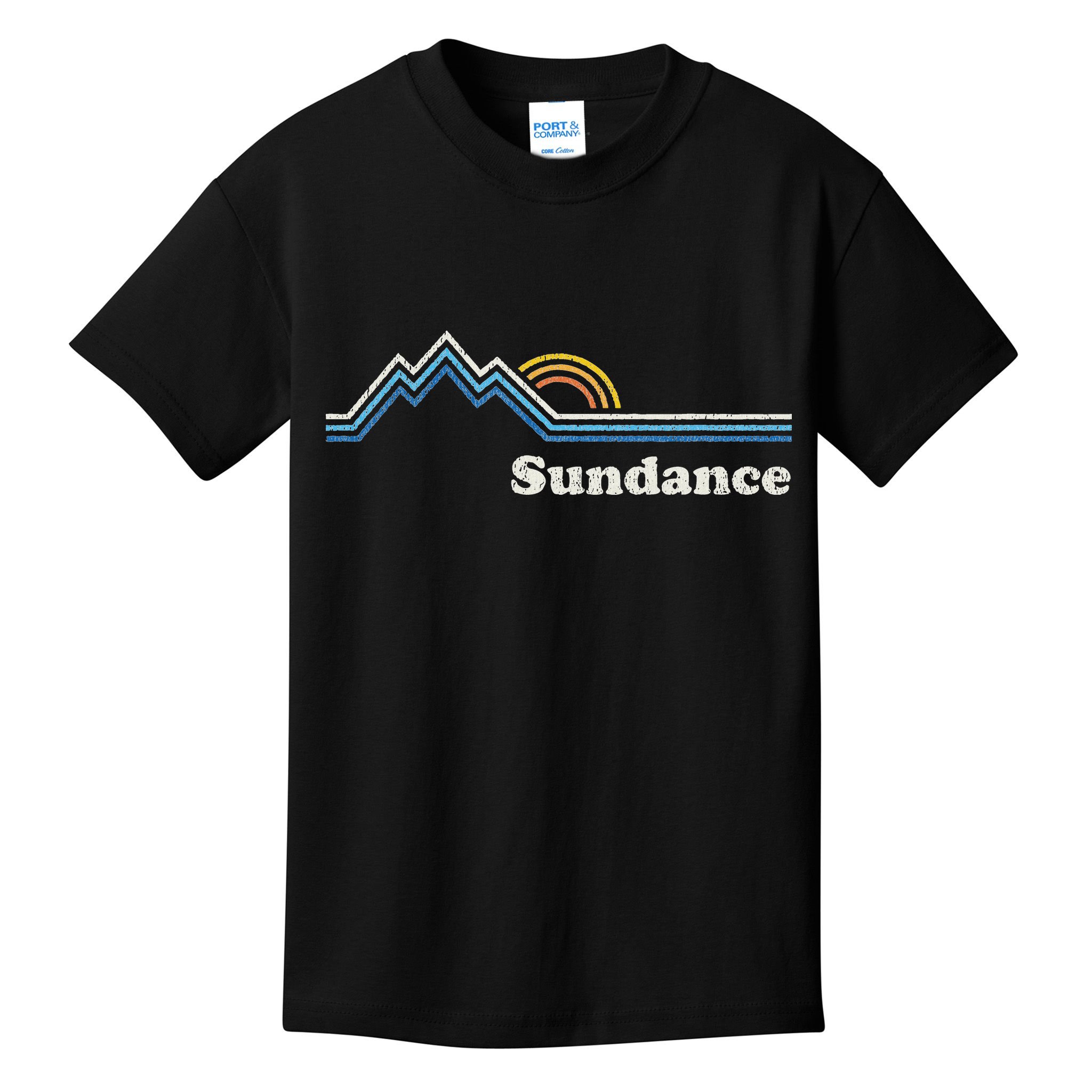 Retro Sundance Utah Ut Vintage Sunrise Mountains Kids T-Shirt