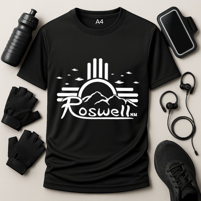 Roswell Sun Ufo Alien Funny Cooling Performance Crew T-Shirt
