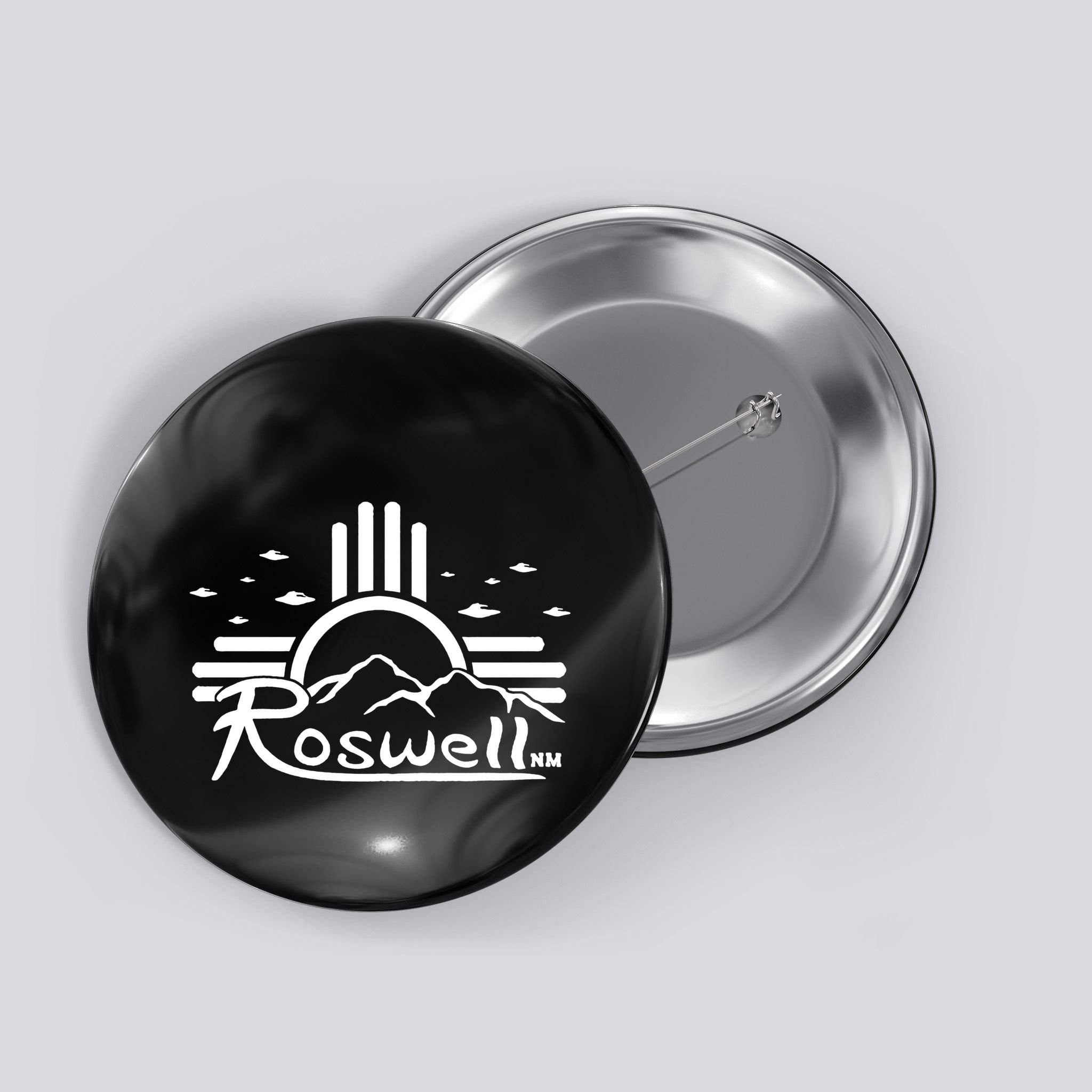 Roswell Sun Ufo Alien Funny Button