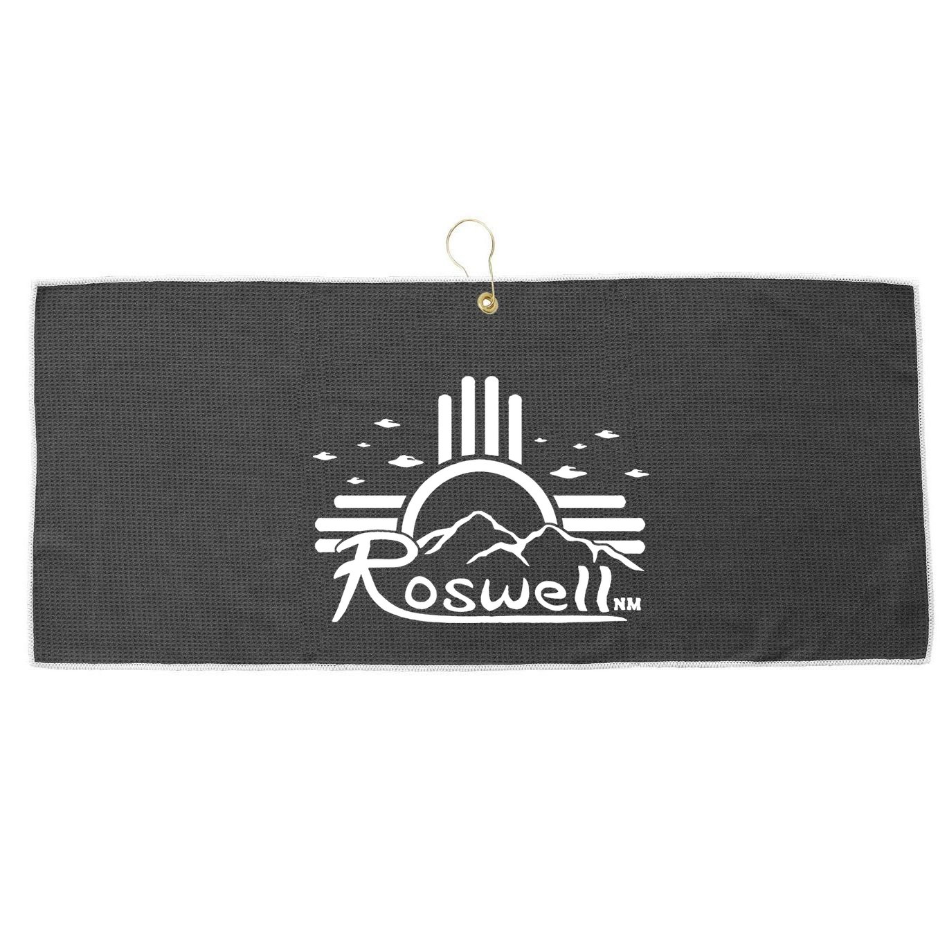 Roswell Sun Ufo Alien Funny Large Microfiber Waffle Golf Towel