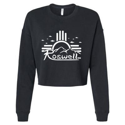 Roswell Sun Ufo Alien Funny Cropped Pullover Crew