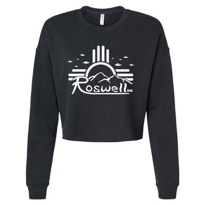 Roswell Sun Ufo Alien Funny Cropped Pullover Crew