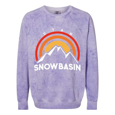 Retro Snowbasin Utah Colorblast Crewneck Sweatshirt
