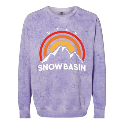 Retro Snowbasin Utah Colorblast Crewneck Sweatshirt