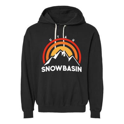 Retro Snowbasin Utah Garment-Dyed Fleece Hoodie