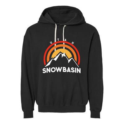 Retro Snowbasin Utah Garment-Dyed Fleece Hoodie