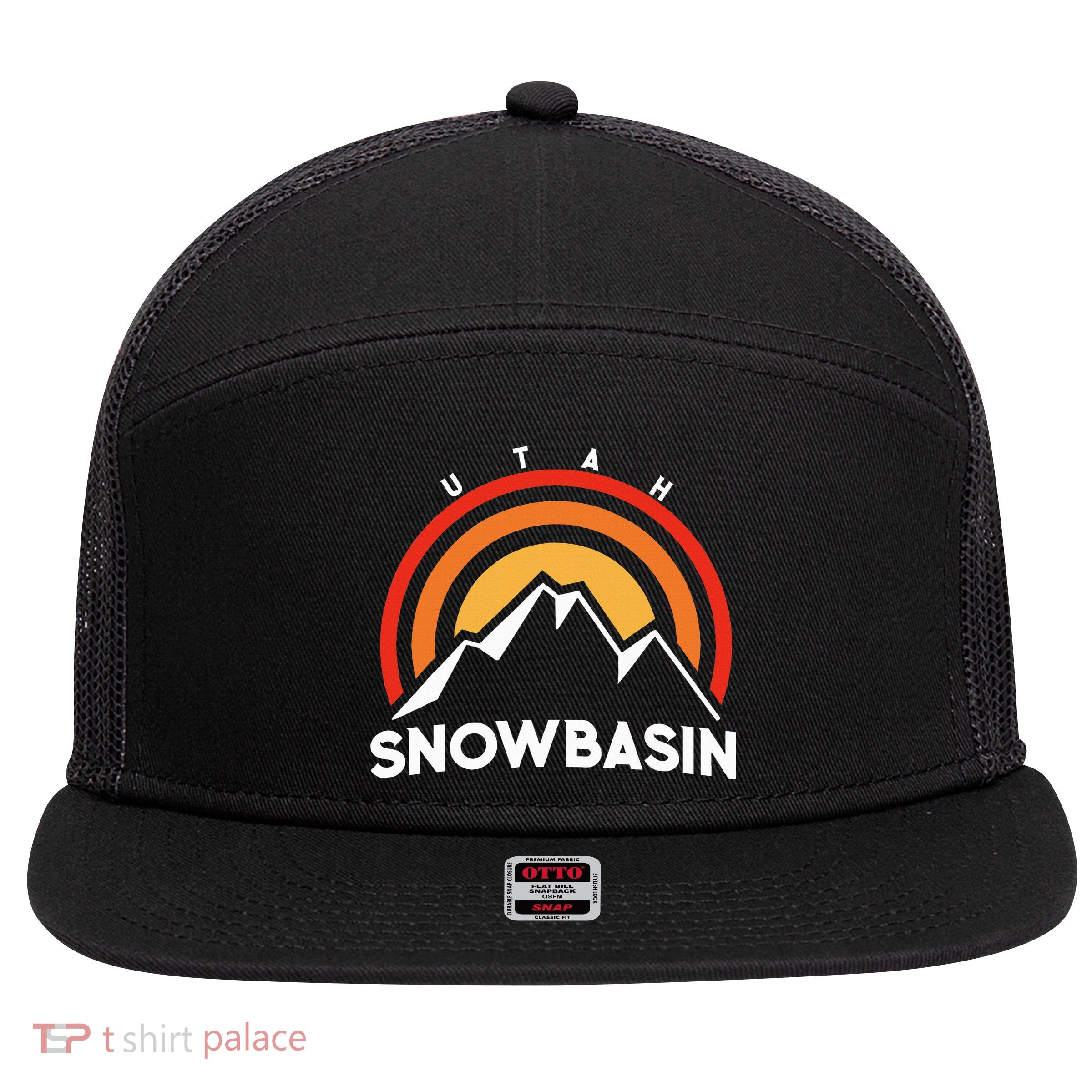 Retro Snowbasin Utah 7 Panel Mesh Trucker Snapback Hat