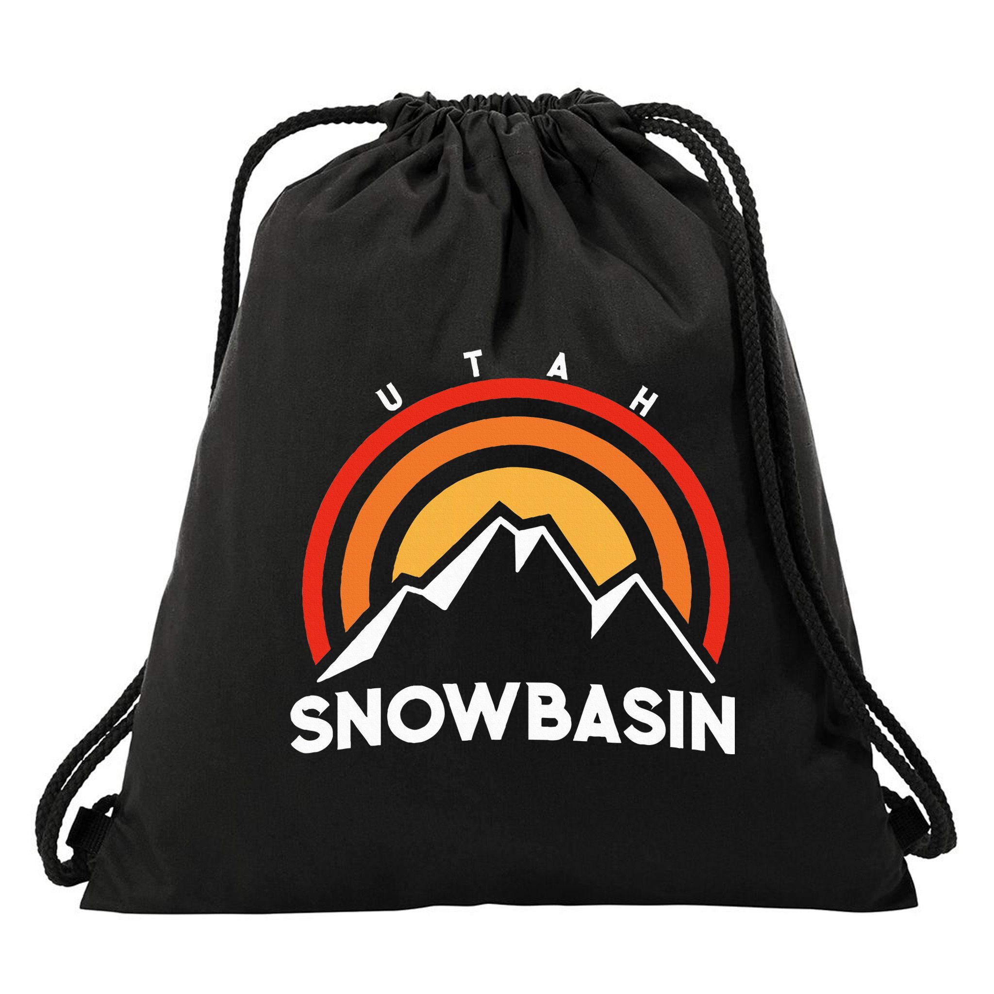 Retro Snowbasin Utah Drawstring Bag