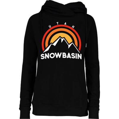 Retro Snowbasin Utah Womens Funnel Neck Pullover Hood