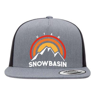 Retro Snowbasin Utah Flat Bill Trucker Hat