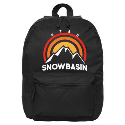 Retro Snowbasin Utah 16 in Basic Backpack