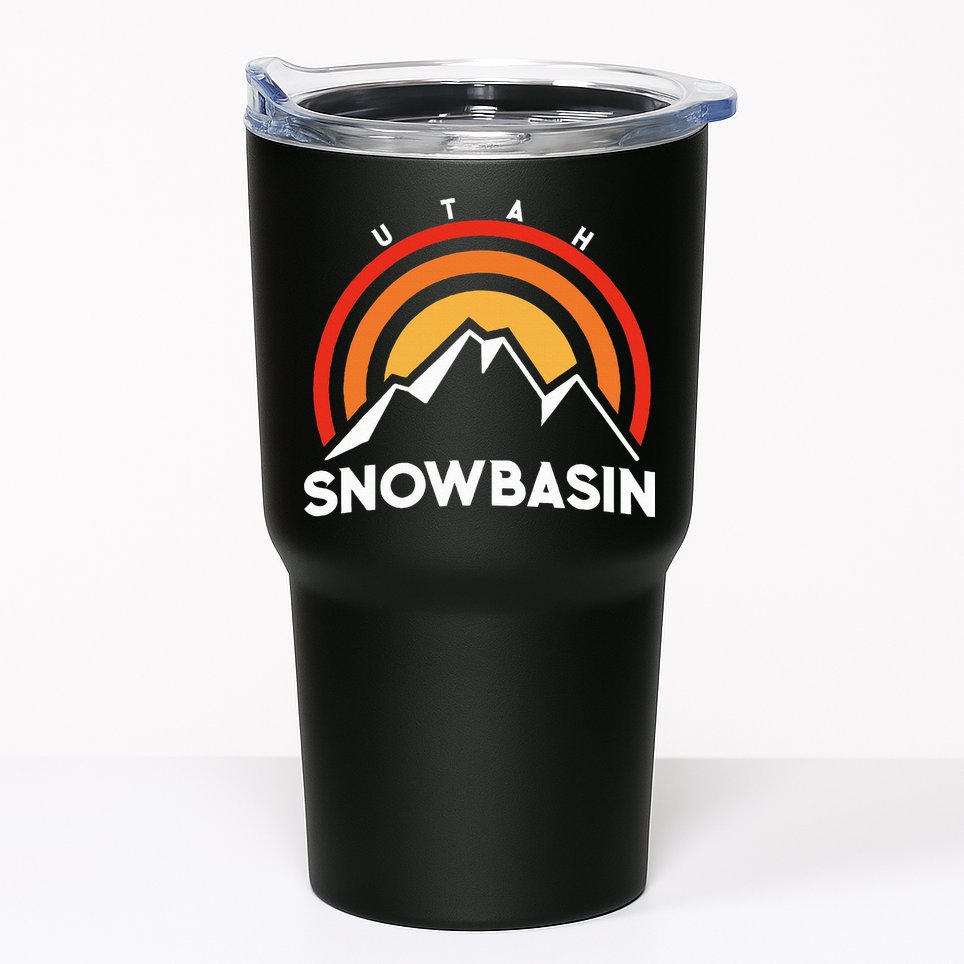 Retro Snowbasin Utah Tumbler