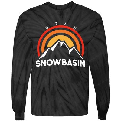 Retro Snowbasin Utah Tie-Dye Long Sleeve Shirt