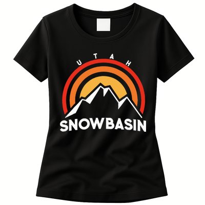 Retro Snowbasin Utah Womens T-Shirt