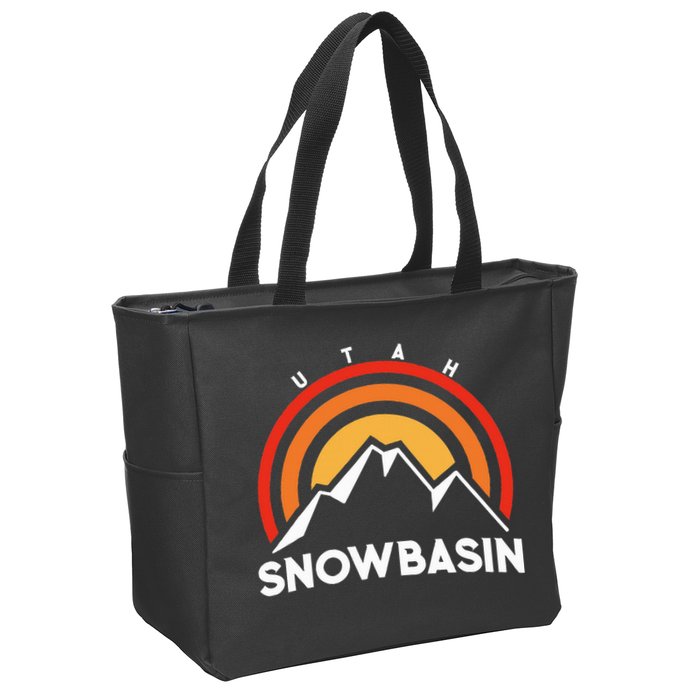 Retro Snowbasin Utah Zip Tote Bag