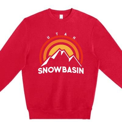 Retro Snowbasin Utah Premium Crewneck Sweatshirt