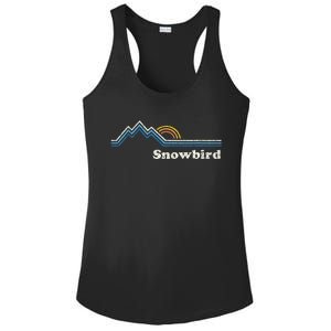 Retro Snowbird Utah Ut Sunrise Mountains Ladies PosiCharge Competitor Racerback Tank