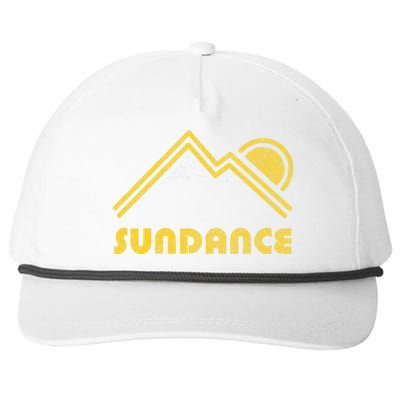 Retro Sundance Utah Ut Vintage Mountains Snapback Five-Panel Rope Hat