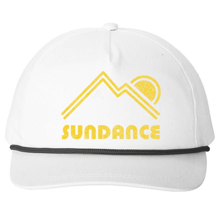 Retro Sundance Utah Ut Vintage Mountains Snapback Five-Panel Rope Hat