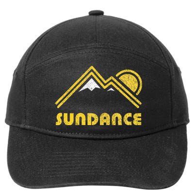 Retro Sundance Utah Ut Vintage Mountains 7-Panel Snapback Hat