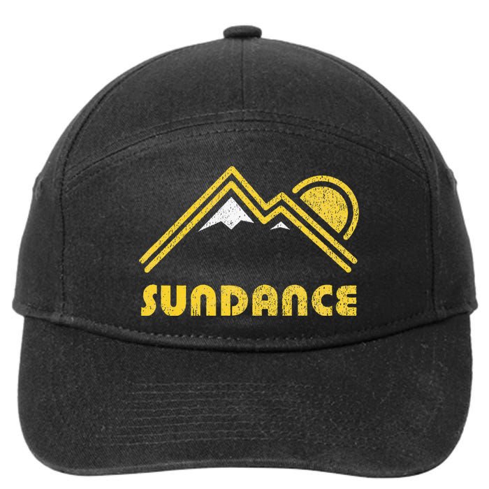 Retro Sundance Utah Ut Vintage Mountains 7-Panel Snapback Hat