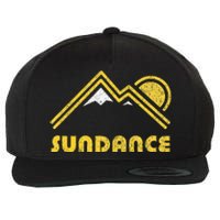 Retro Sundance Utah Ut Vintage Mountains Wool Snapback Cap