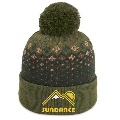 Retro Sundance Utah Ut Vintage Mountains The Baniff Cuffed Pom Beanie