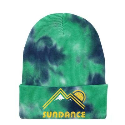 Retro Sundance Utah Ut Vintage Mountains Tie Dye 12in Knit Beanie