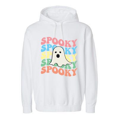 Retro Spooky Vibes Ghost Halloween Halloween Great Gift Garment-Dyed Fleece Hoodie