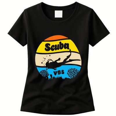 Retro Scuba Vbs 2024 Underwater Jesus Womens T-Shirt