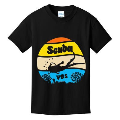 Retro Scuba Vbs 2024 Underwater Jesus Kids T-Shirt