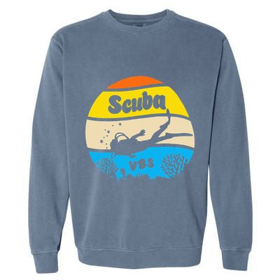 Retro Scuba Vbs 2024 Underwater Jesus Garment-Dyed Sweatshirt