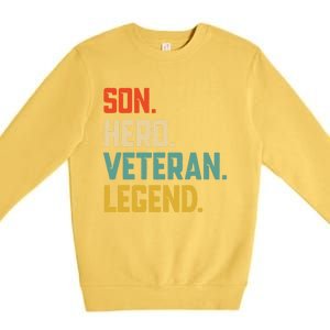 Retro Son Veteran Legend Gift Premium Crewneck Sweatshirt